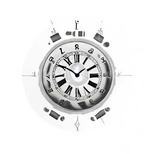 Clock with text respect tjme tattoo design idea