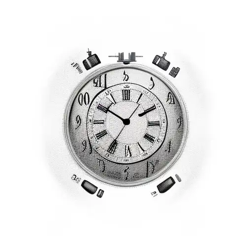 Clock with text respect tjme tattoo design idea