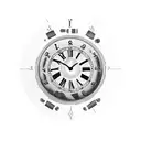 Clock with text respect tjme tattoo design idea