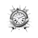 Clock with text respect tjme tattoo design idea