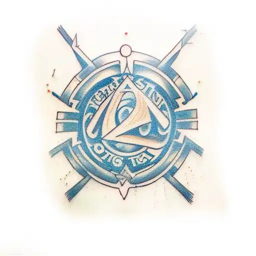 A traditional tattoo of a graffiti-style East coast hip hop logo tattoo design idea