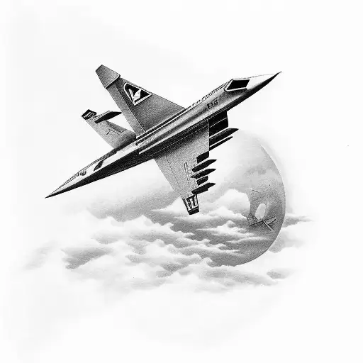 avro arrow jet plane tattoo design idea