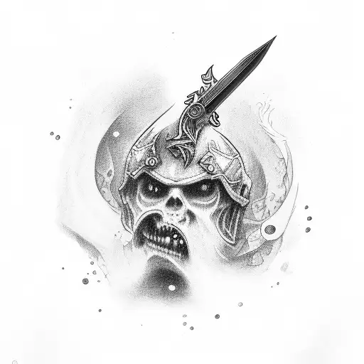 simon henriksson from cry of fear holding a long sword tattoo design idea