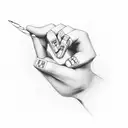cybersigilism on the hand that extends from the forearm to the index finger and ring finger tattoo design idea