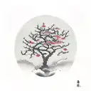 Eve reaches out to the apple tree tattoo design idea