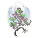 Eve reaches out to the apple tree tattoo design idea