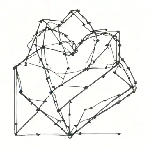 geometric heart shape. outline made of barbed wire. empty interior. minimalist style. black and white only tattoo design idea