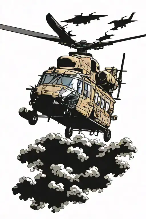 chinook helicopter tattoo design idea