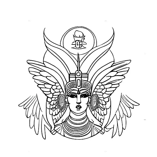 goddess isis with wings unique design tattoo design idea