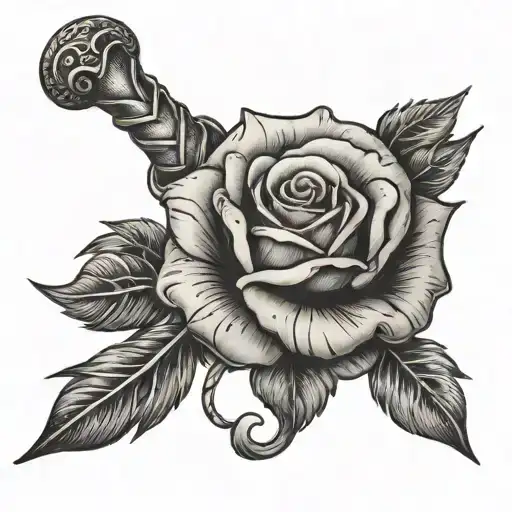 riding crop where there is a rose, then like braided thorny stems and then something cool for the tassels.  tattoo design idea