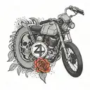 A tattoo design featuring Josh Dun with the twenty one pilots logo on the back tattoo design idea