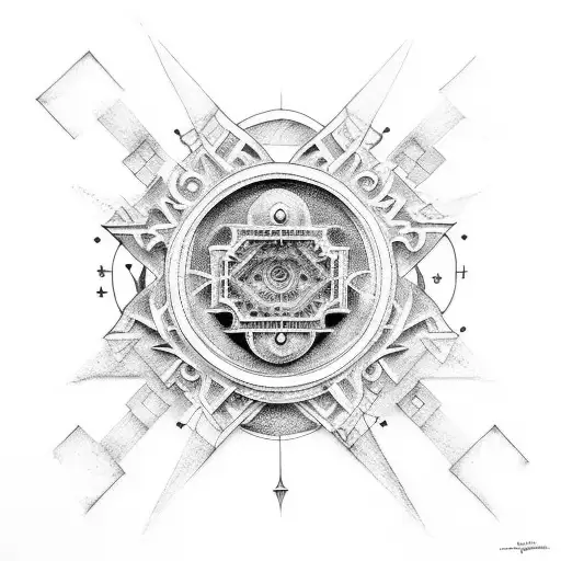 Create a tattoo combining divine symbols with ancient Roman architecture, representing self-improvement and motivation tattoo design idea