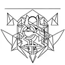 Incorporate motivational phrases in Latin script with geometric triangles, symbolizing the client's love for ancient Rome and self-improvement tattoo design idea