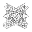 Incorporate motivational phrases in Latin script with geometric triangles, symbolizing the client's love for ancient Rome and self-improvement tattoo design idea