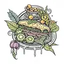 vegan meal tattoo design idea