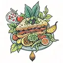 vegan meal tattoo design idea
