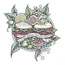 vegan meal tattoo design idea