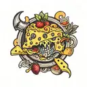 cheese meal tattoo design idea