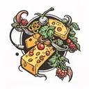 cheese meal tattoo design idea