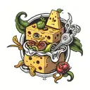 cheese meal tattoo design idea