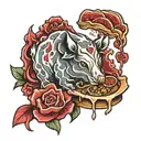 meat meal tattoo design idea