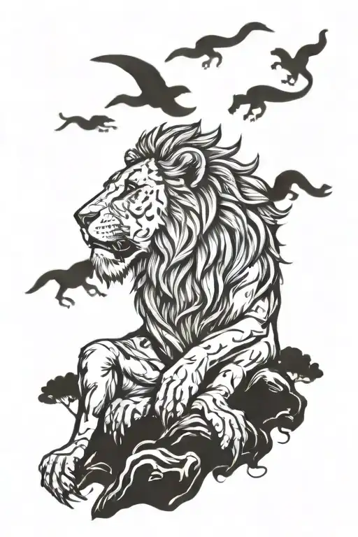 Daniel in the Lions Den tattoo design idea