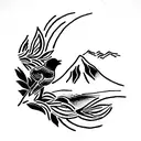 mountain water 11.11 0808 names kalpana Vijay including cockateils bird tattoo design idea