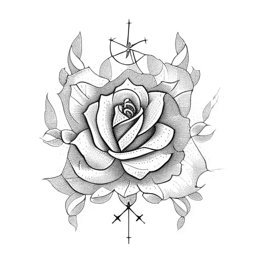 Christian Cross, flowers  tattoo design idea