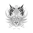 phoenix bird with lion tattoo design idea