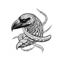 crow and snake tattoo design idea