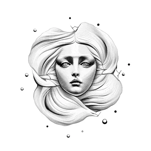 birth of venus tattoo design idea