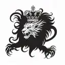 lion rampant with a crown tattoo design idea