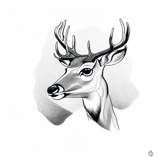 deer in lines  tattoo design idea