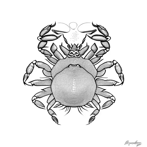 A surreal composition of a crab breaking free from its shell, symbolizing the client's love for freedom tattoo design idea