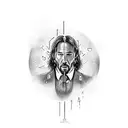 Symbolic representation of John Wick's resilience tattoo design idea