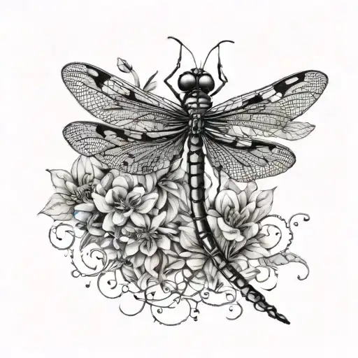 dragonfly perched tattoo design idea