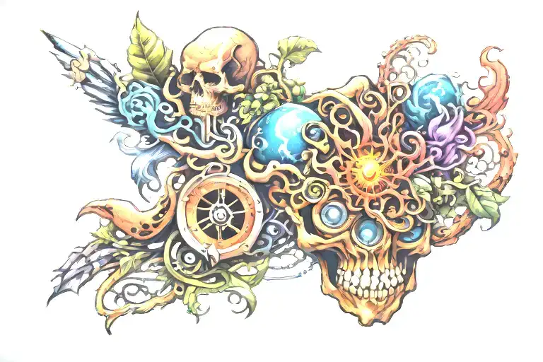 Prog Rock n roll tattoo design idea