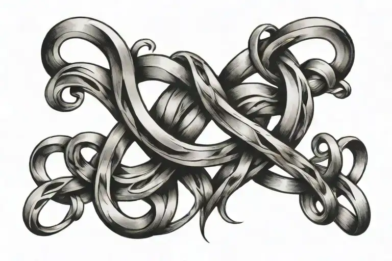heart infinity symbol intertwined tattoo design idea