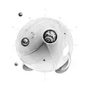 Bowling ball with biomechanical elements tattoo design idea