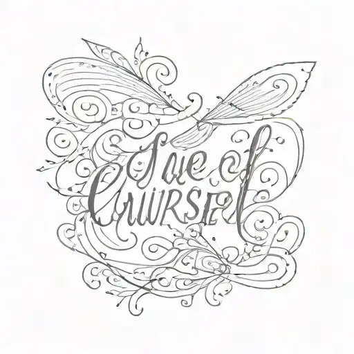 cursive rare words "give yourself tattoo design idea