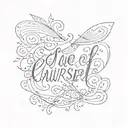 cursive rare words "give yourself tattoo design idea