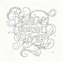 cursive rare words "give yourself tattoo design idea