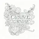 cursive rare words "give yourself tattoo design idea