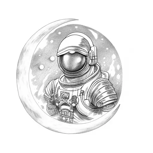 Moon Man in Armor tattoo design idea