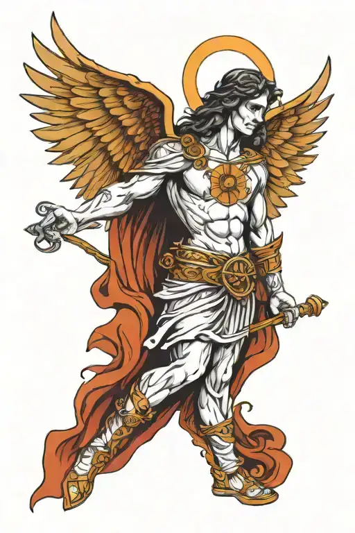 Forearm Tattoo of Arcangel Azrael archangel tattoo design idea