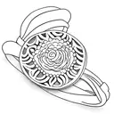 B on ring finger  tattoo design idea