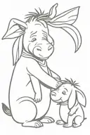 eeyore and piglet hugging each other tattoo design idea