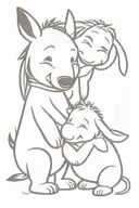eeyore and piglet hugging each other tattoo design idea
