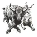 bull vs bear tattoo design idea