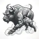 bull vs bear tattoo design idea